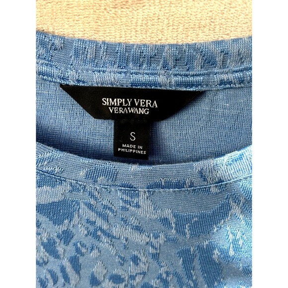 Simply Vera Vera Wang Top Women’s Size Small Color Blue Leopard Print Pattern - Picture 3 of 10